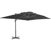 vidaXL Parapluie avec mât en aluminium anthracite 400 x 300 cm