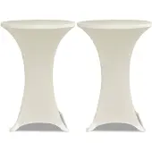 vidaXL Housse de table Ø 60 cm Crème extensible 2 pcs