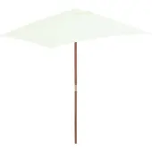 vidaXL Parasol avec mât en bois 150 x 200 cm Sable