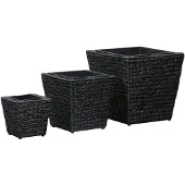 vidaXL Lits surélevés 3 pcs Jacinthe d'eau Noir45573