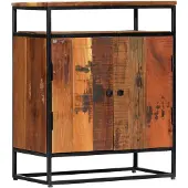 vidaXL Armoire d'appoint 60x35x76 cm Vieux bois massif et acier