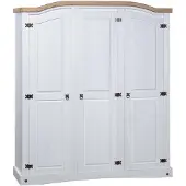 vidaXL Armoire style mexicain en pin 3 portes blanc
