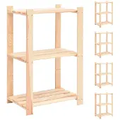 vidaXL Étagères de rangement à 3 niveaux 5 pcs 60x38x90 cm Pin 150 kg