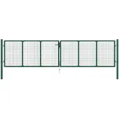 vidaXL Portail de jardin en acier grillagé 400 x 100 cm vert