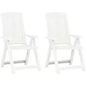 vidaXL Chaises de jardin réglables 2 pcs. Plastique blanc