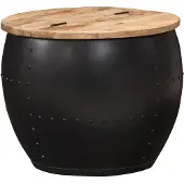 vidaXL Table basse ronde 53x43 cm Bois de manguier massif