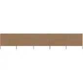 vidaXL Tissu brise-vent 5 pièces 600 x 80 cm Taupe