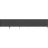 vidaXL Tissu brise-vent en 5 parties 600 x 120 cm Anthracite