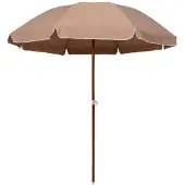 vidaXL Parasol avec mât en acier 240 cm Taupe