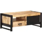 vidaXL Table basse 100x50x40 cm Bois de manguier rugueux
