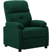 vidaXL Fauteuil inclinable Vert foncé Tissu