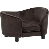 vidaXL Canapé pour chien Marron 69x49x40 cm Peluche