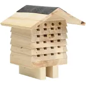 vidaXL Hôtel d'abeilles Bois de sapin massif 22x20x20 cm