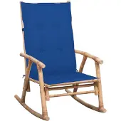 vidaXL Chaise à bascule avec coussin en bambou