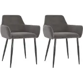 vidaXL Chaise de salle à manger 2 pcs. Gris foncé velours