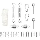 vidaXL Set de 9 accessoires pour voile d'ombrage en acier inoxydable