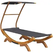 vidaXL Lit repos et auvent 100x190x134cm Bois courbé massif Anthracite