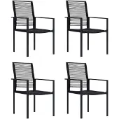 vidaXL Chaises de jardin 4 pcs. PVC rotin noir