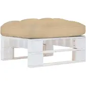 vidaXL Pouf palette de jardin Bois de pin imprégné de blanc