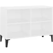 vidaXL Armoire TV avec pieds en métal blanc 69,5x30x50cm