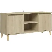 vidaXL Armoire TV avec pieds en bois massif Chêne Sonoma 103,5x35x50 cm