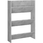 vidaXL Armoire à chaussures murale Gris béton 60x18x90 cm Aggloméré