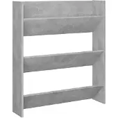 vidaXL Armoire à chaussures murale Gris béton 80x18x90 cm Aggloméré