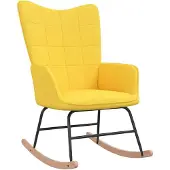 vidaXL Chaise à bascule Jaune moutarde Tissu