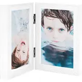 vidaXL Cadre photo dépliable en deux Blanc 2x(21x29,7 cm)