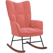 vidaXL Chaise à bascule Rose Velours
