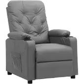 vidaXL Fauteuil relax gris similicuir