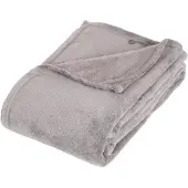 Atmosphera Plaid microfibre gris - 130 x 180 cm