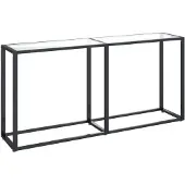 vidaXL Table console Transparent 160x35x75,5 cm Verre trempé