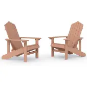 vidaXL Chaises de jardin Adirondack 2 pcs. HDPE Marron