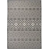 vidaXL Tapis à tissage plat d'extérieur 140x200 cm Rayures noires