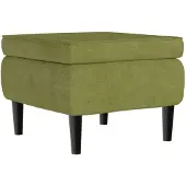 vidaXL Tabouret avec pieds en bois Vert clair Velours