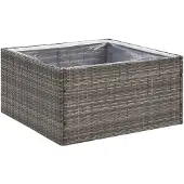 vidaXL Jardinière Gris 80x80x40 cm Résine tressée