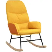 vidaXL Chaise à bascule Jaune moutarde Tissu