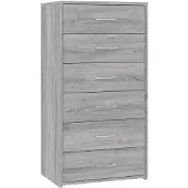 vidaXL Sideboard avec 6 tiroirs gris Sonoma 50x34x96cm Bois composite
