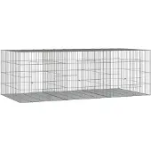 vidaXL Cage à lapins 3 panneaux 163x79x54 cm Fer galvanisé