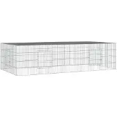 vidaXL Cage à lapins 2 panneaux 220x110x55 cm Fer galvanisé