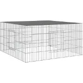 vidaXL Cage à lapins 110x110x55 cm Fer galvanisé