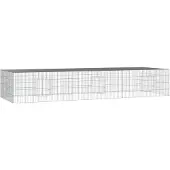 vidaXL Cage à lapins 3 panneaux 325x109x54 cm Fer galvanisé