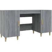 vidaXL Bureau Gris Sonoma 140x50x75 cm Bois composite