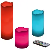 Atmosphera Coffret de 3 bougies LED + télécommande