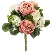 Atmosphera Composition florale artificielle Bouquet de Rose H 35 cm