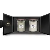 Woodwick Fireside & Linen coffret cadeau avec mèche en bois (gift box)