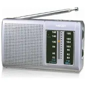 Haeger Goal - Radio Am/FM portable avec antenne télescopique de 32 cm, dragonne, prise casque