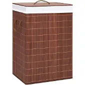 vidaXL Panier à linge avec 2 sections bambou marron 72 L
