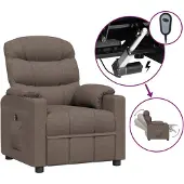 vidaXL Fauteuil relax électrique Tissu Taupe
